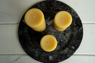 Momo's Place solid pillars are eco friendly candles that are made of 100% pure beeswax and all natural cotton wicks
